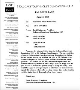 HSF-USA Letter to Pope Francis